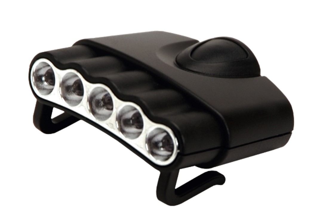 3pcs lumineux 5 LED clip cap lampe frontale lampe de poche, clip